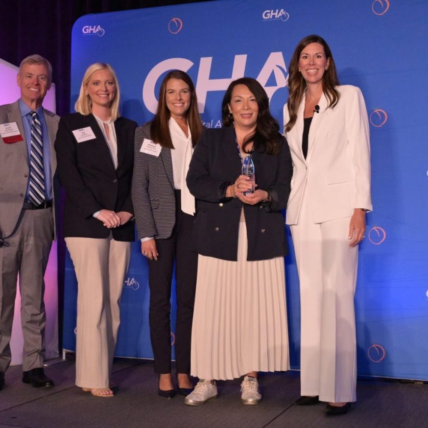 Pictured above at the award presentation are , from left, Scott Steiner, President and CEO at ⁠Phoebe Putney Health System and GHA Board of Trustees Chairman; Clinch Memorial Hospital COO Lily Blitch; CMH CFO Madison Pope; CMH CEO Angela Handley; and Caylee Noggle, President and CEO of Georgia Hospital Association.